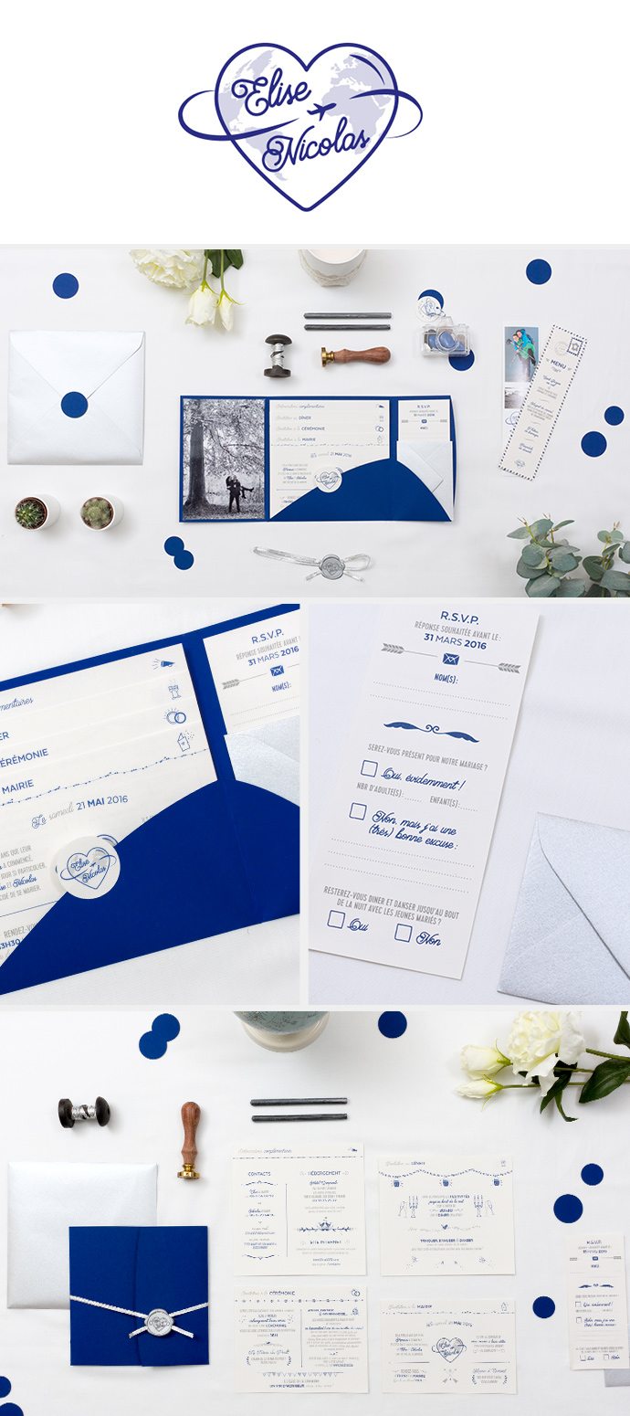 Mariage - Faire-part - Logo - sigle - Enveloppe - 