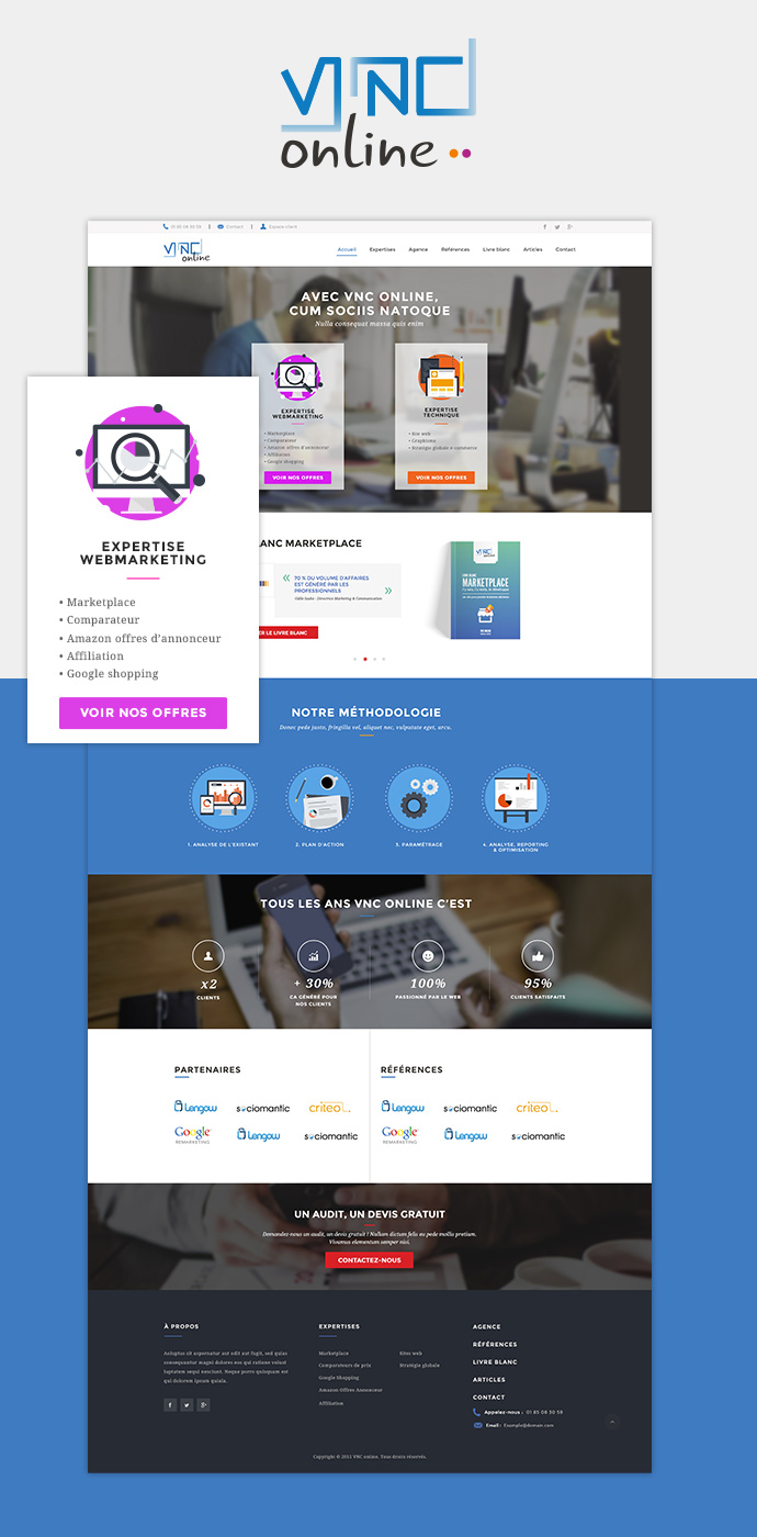VNC Online - Site internet refonte - Page d'accueil